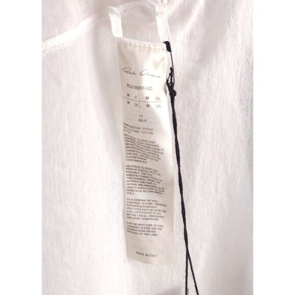 Rick Owens Basic SS T-Shirt M Mens Milk Phlegethon S/S 21 - Picture 11 of 13